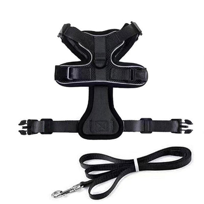 Adjustable Pet Harness and Leash Set for Cat Dog Escape Proof Reflective Vest - S