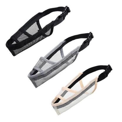 Adjustable XXS Size Pet Dog Mask Mouth Muzzle Anti Barking Bite Stop Chewing Mask - Grey