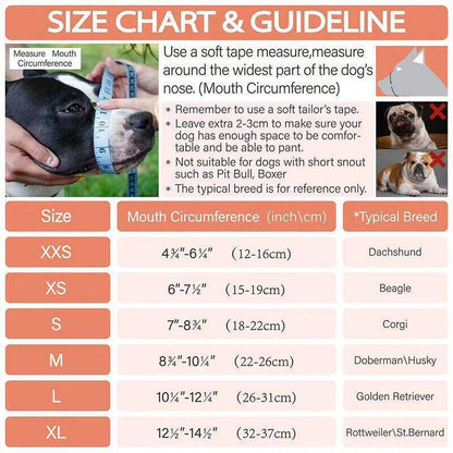 Adjustable XS Size Pet Dog Mask Mouth Muzzle Anti Barking Bite Stop Chewing Mask - Grey