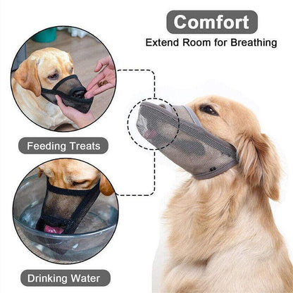 Adjustable XS Size Pet Dog Mask Mouth Muzzle Anti Barking Bite Stop Chewing Mask - Grey