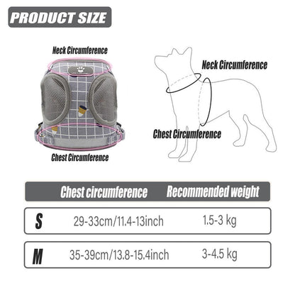 Pink Kitten Dog Cat Walking Harness Lead Leash Collar Pet Vest Mesh Adjustable - M