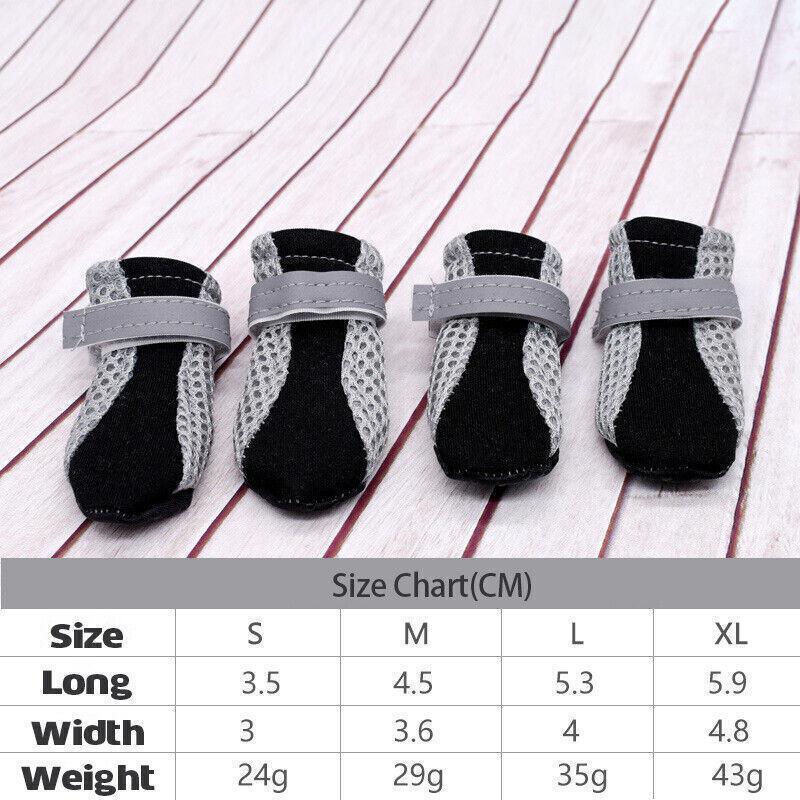 4PCS L Size Anti Slip Waterproof Protective Dog Shoes Rain Boots Pet Socks Booties - Black