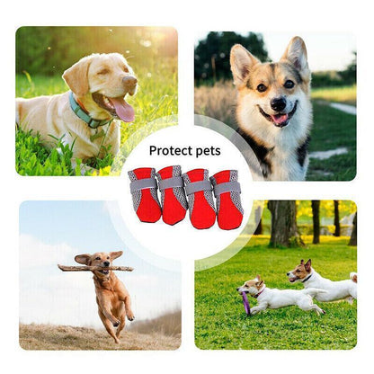 4PCS S Size Anti Slip Waterproof Protective Dog Shoes Rain Boots Pet Socks Booties - Black