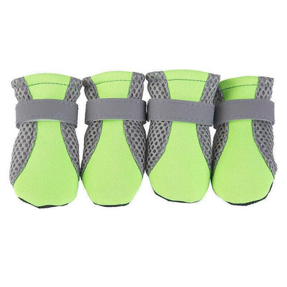 4Pcs XL Size Anti Slip Waterproof Protective Dog Shoes Rain Boots Pet Socks Booties - Green