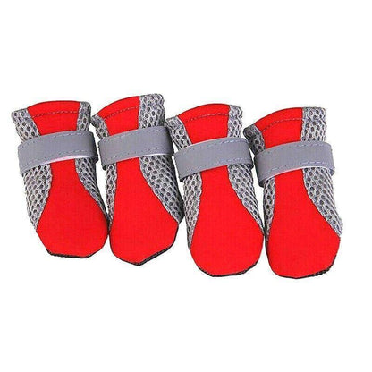4PCS M Size Anti Slip Waterproof Protective Dog Shoes Rain Boots Pet Socks Booties - Rose Red