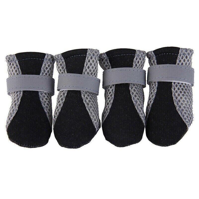 4PCS S Size Anti Slip Waterproof Protective Dog Shoes Rain Boots Pet Socks Booties - Rose Red