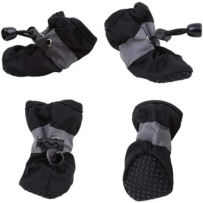Set Anti Slip Waterproof Protective Dog Shoes Rain Boots Pet Socks Booties 4Pcs - L