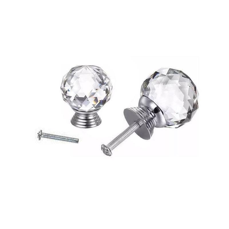 Door Knobs Handle Pull Clear Crystal Glass Knob Drawer Cabinet +Screw 30Mm 40Mm - 40MM-10PCS