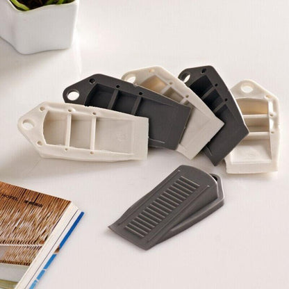3Pcs Thick Rubber Wedge Door Stoppers Floor Carpet Heavy Duty Door Stop Security - Grey