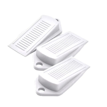 3Pcs Thick Rubber Wedge Door Stoppers Floor Carpet Heavy Duty Door Stop Security - Grey