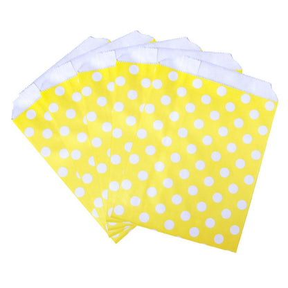 100pcs Colourful Polka Dot Paper Bags for Food Desserts Party Treats Packaging - Rose red