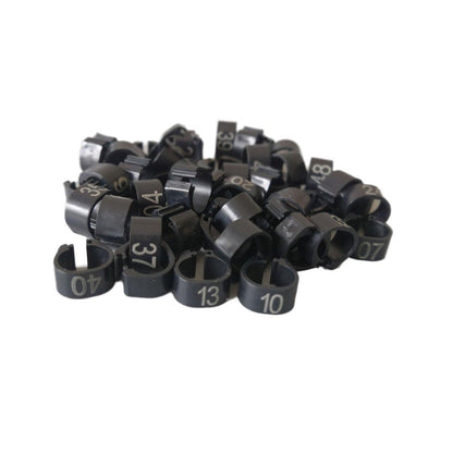100X 001-100 Digital Numbered Bird Leg Band Rings Clip For Pigeon Parrot Poultry - Red