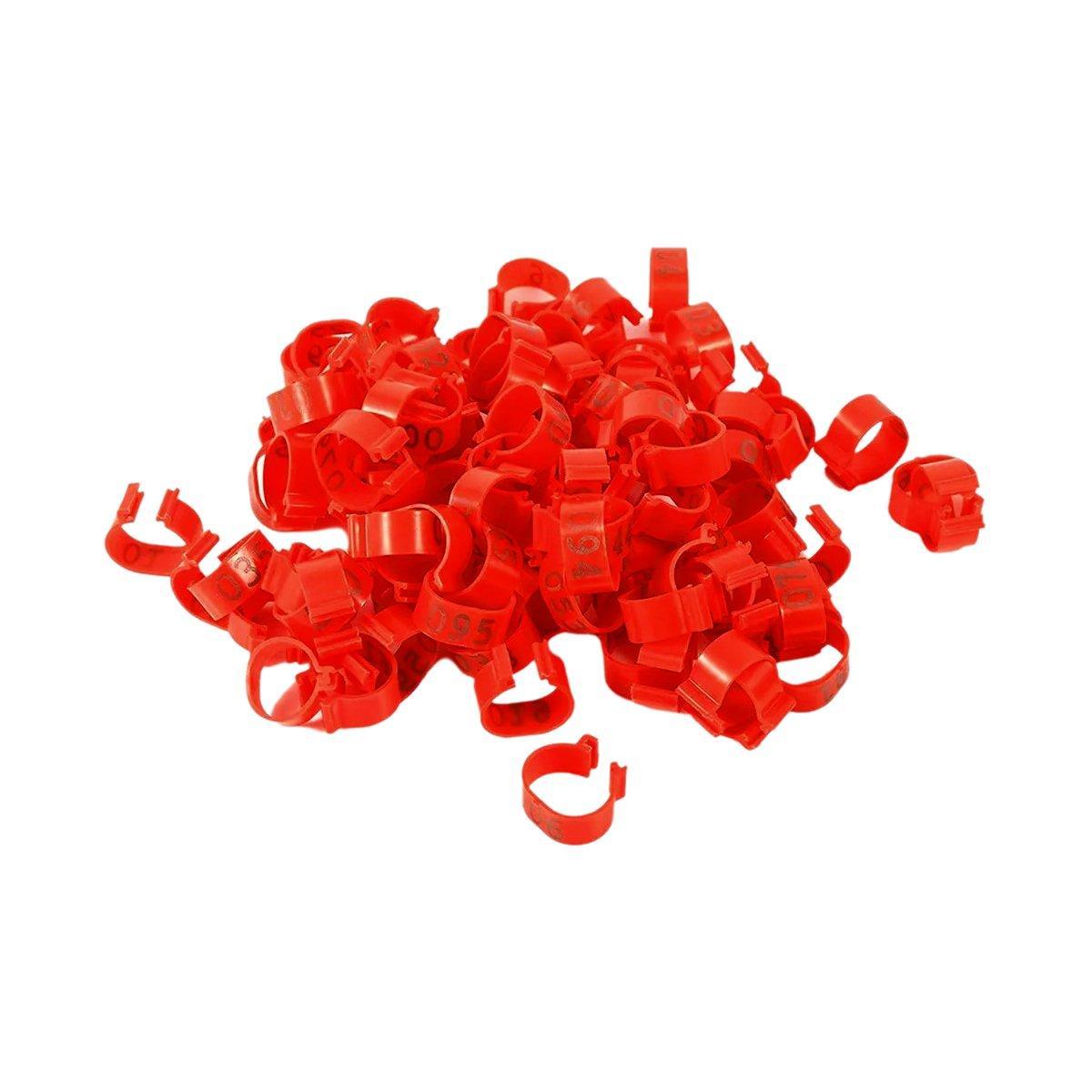 100X 001-100 Digital Numbered Bird Leg Band Rings Clip For Pigeon Parrot Poultry - Dark Blue