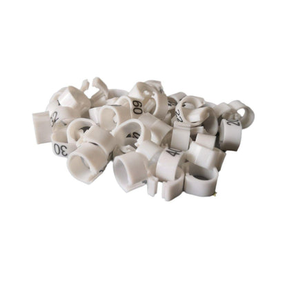 100X 001-100 Digital Numbered Bird Leg Band Rings Clip For Pigeon Parrot Poultry - Dark Blue