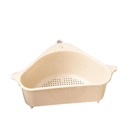 Triangle Sink Kitchen Storage Drain Basket Rack Shelf Holder Strainer Organizer - Grey