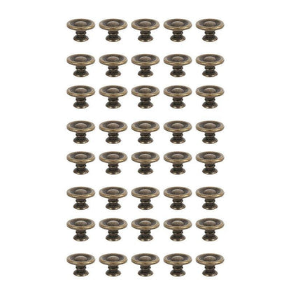 10/20/40Pcs Antique Brass Drawer Knobs Vintage Cabinet Handles Cupboard Pulls - 10PCS