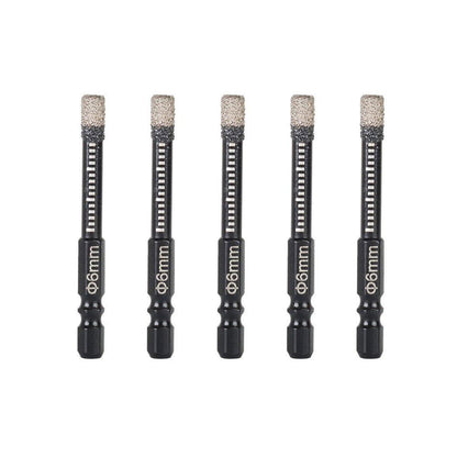 5Pcs Dry Diamond Core Drill Bit 6mm HoleSaw Cut Marble Tile Porcelain Granite