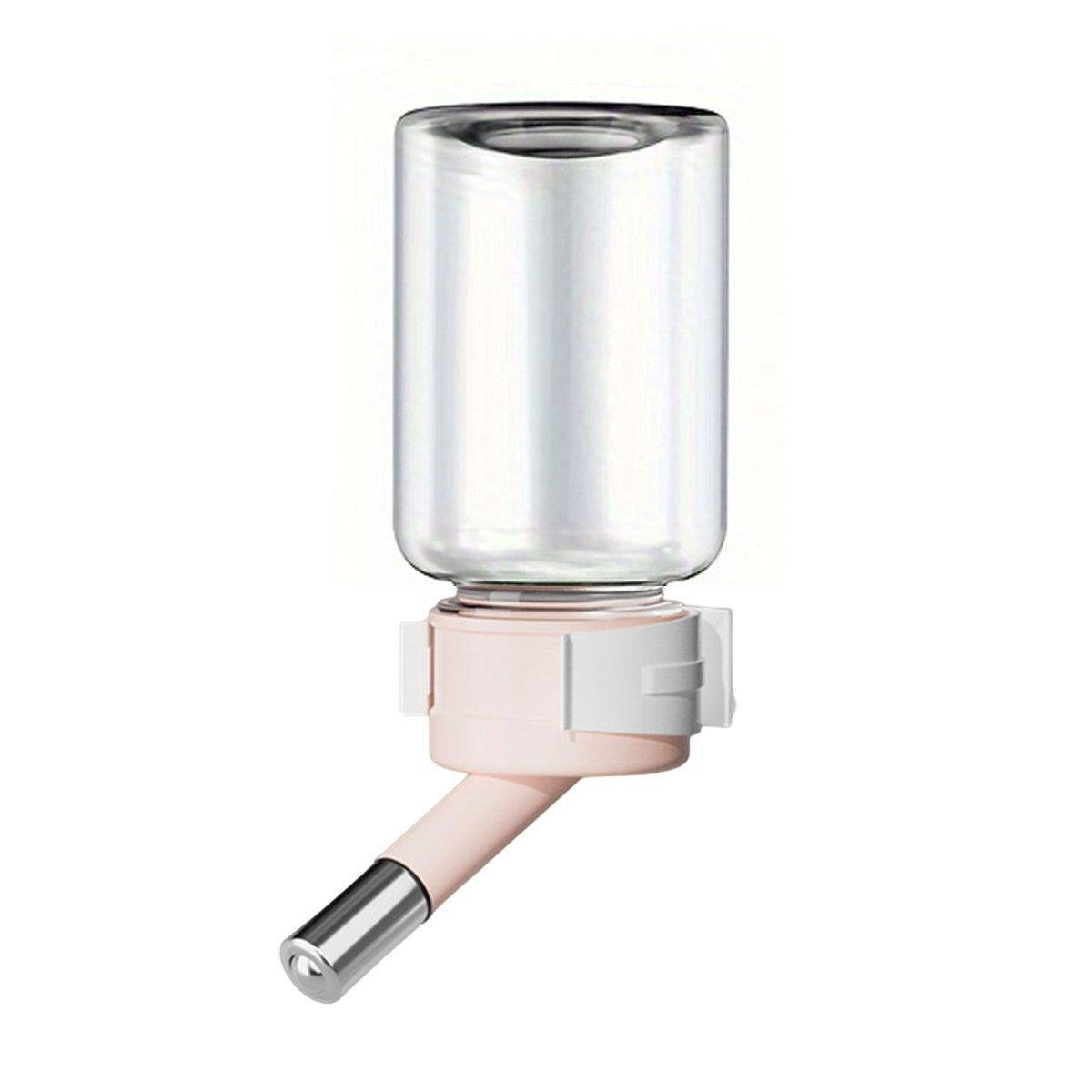 Pet Water Bottle for Hamster Guinea Pig Rabbit Vacuum Drinking Feeder Kettle - 120ml-Pink