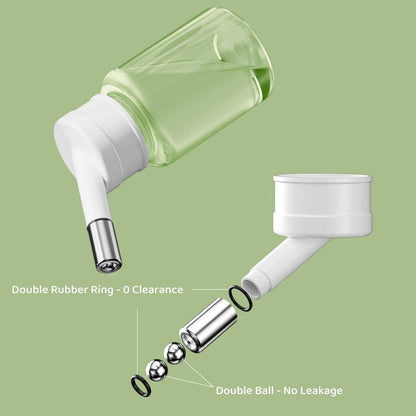 Pet Water Bottle for Hamster Guinea Pig Rabbit Vacuum Drinking Feeder Kettle - 120ml-White