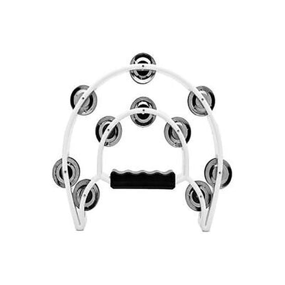 Double Half Moon Tambourine Handheld Musical Percussion Instrument Bell Drum - Blue