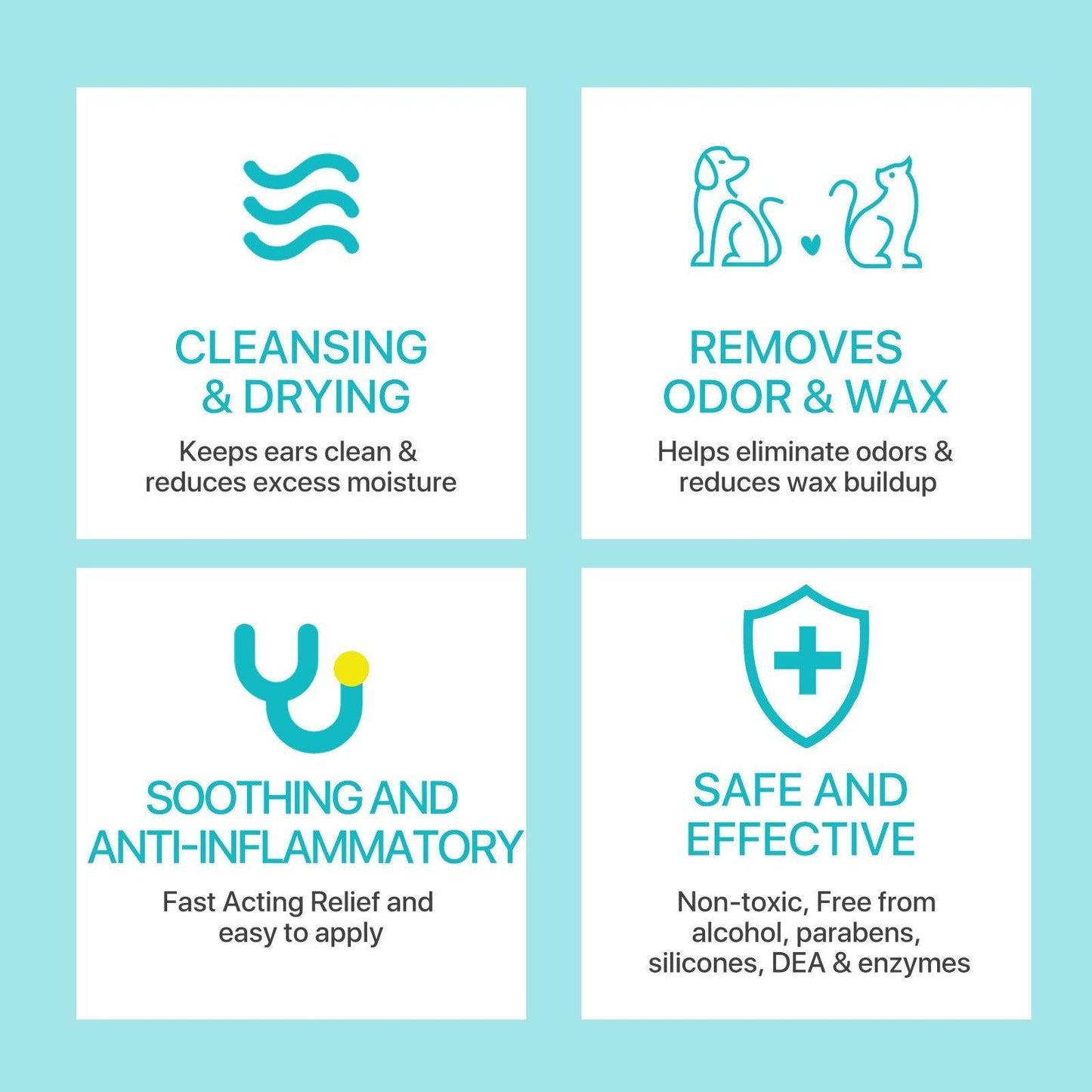 Pet Ear Cleaner Powder for Dogs Cats Grooming Odor Remover Fresh Ear Wash