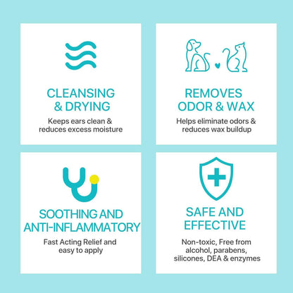Pet Ear Cleaner Powder for Dogs Cats Grooming Odor Remover Fresh Ear Wash