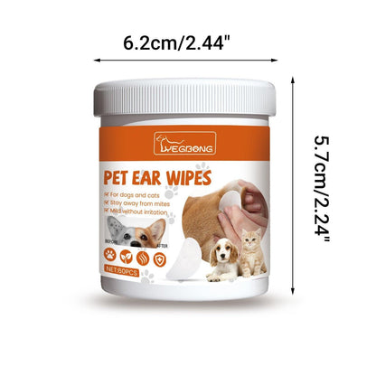 Pet Ear Wipes Gentle Cleaning Deodorizing Mite Removal Ear Wax Care Products