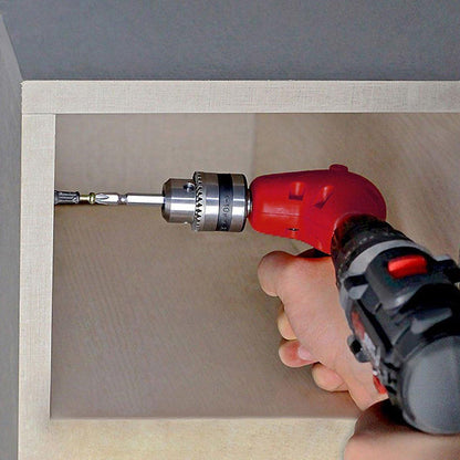 90-Degree Right Angle Drill Attachment 1/4inch Drive Adapter with Chuck Key Tools