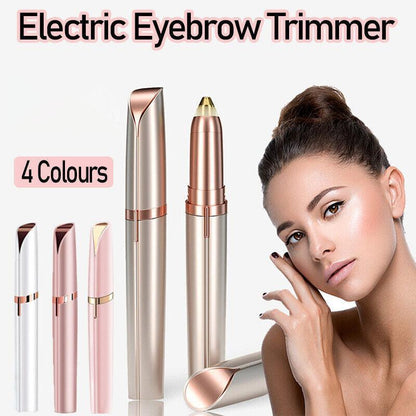 Electric Eyebrow Trimmer Finishing Touch Flawless Brows Hair Remover Led Light - Gold