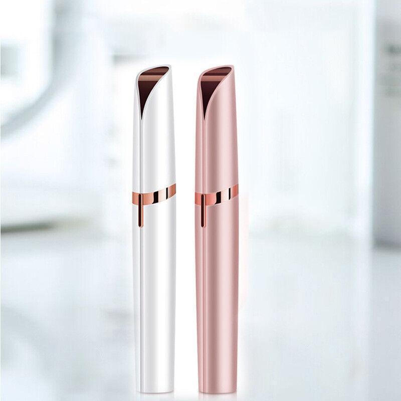 Electric Eyebrow Trimmer Finishing Touch Flawless Brows Hair Remover Led Light - Gold
