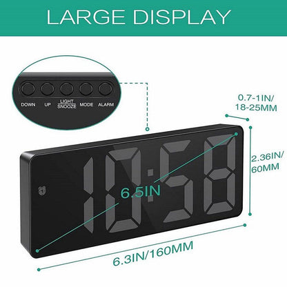 LED Digital Alarm Clock Large Display Dual Power Options Home Office Decor - Green