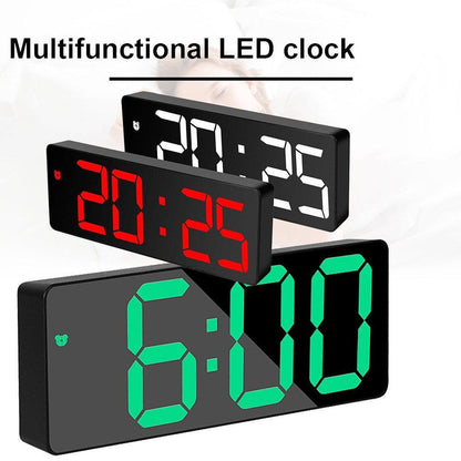 LED Digital Alarm Clock Large Display Dual Power Options Home Office Decor - Red