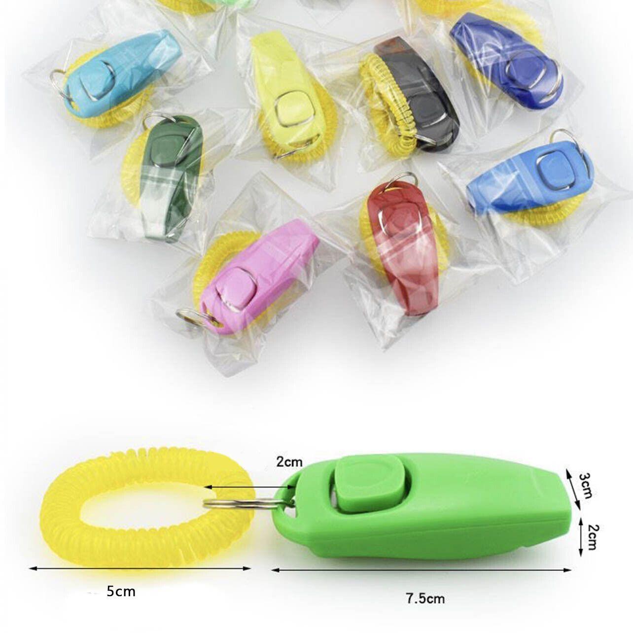 Dog Whistle and Clicker Set for Training Stop Barking Obedience Tool Combo - Emerald Green