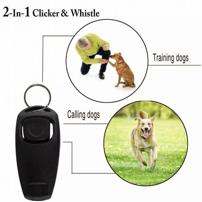 Dog Whistle and Clicker Set for Training Stop Barking Obedience Tool Combo - Emerald Green