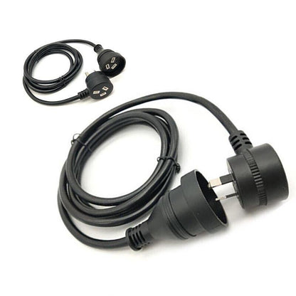 1M Piggyback Extension Cord 240V Power Lead Cable Au 3-Pin Black Au