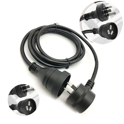 1M Piggyback Extension Cord 240V Power Lead Cable Au 3-Pin Black Au