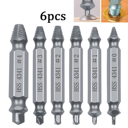 6Pcs Damaged Screw Extractor Set Easy Out Broken Drill Bit Remover Kit Speed Out
