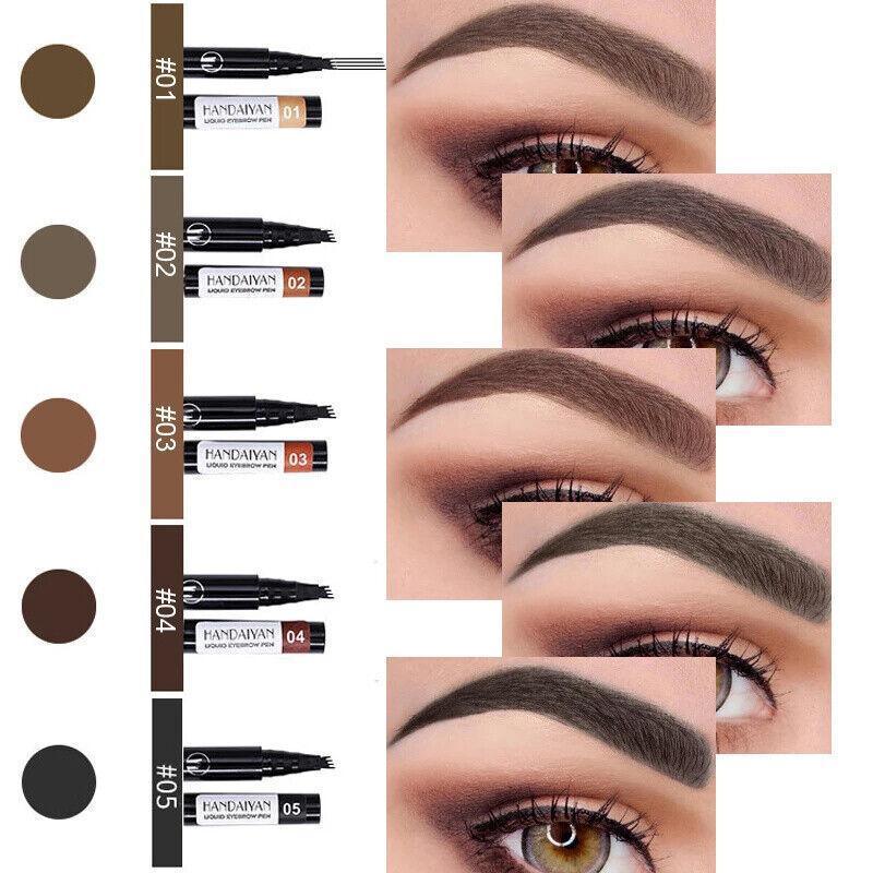 4 Tip Waterproof Microblading Eyebrow Pen for Natural Hair-Like Strokes - 2# Margarine
