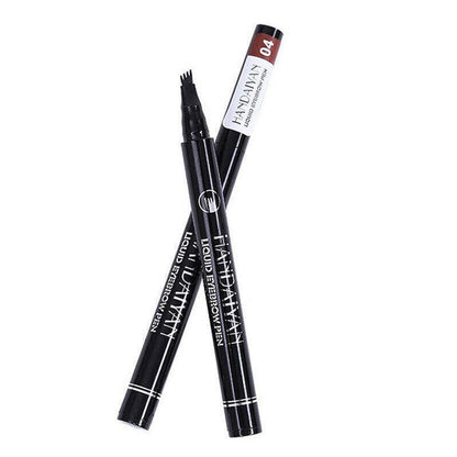 4 Tip Waterproof Microblading Eyebrow Pen for Natural Hair-Like Strokes - 2# Margarine