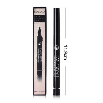 4 Tip Waterproof Microblading Eyebrow Pen for Natural Hair-Like Strokes - 4# Chocolate