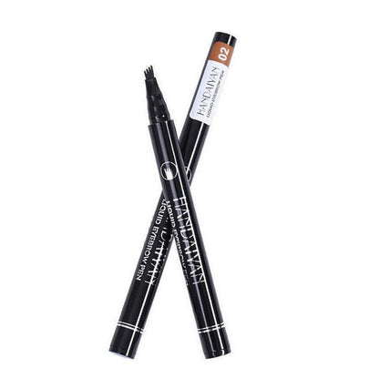 4 Tip Waterproof Microblading Eyebrow Pen for Natural Hair-Like Strokes - 4# Chocolate