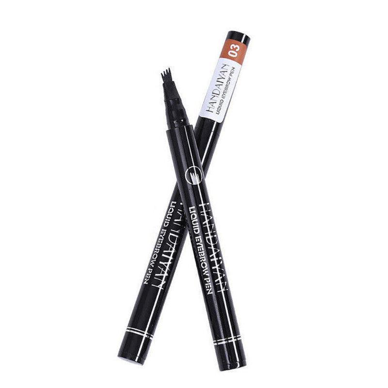 4 Tip Waterproof Microblading Eyebrow Pen for Natural Hair-Like Strokes - 4# Chocolate