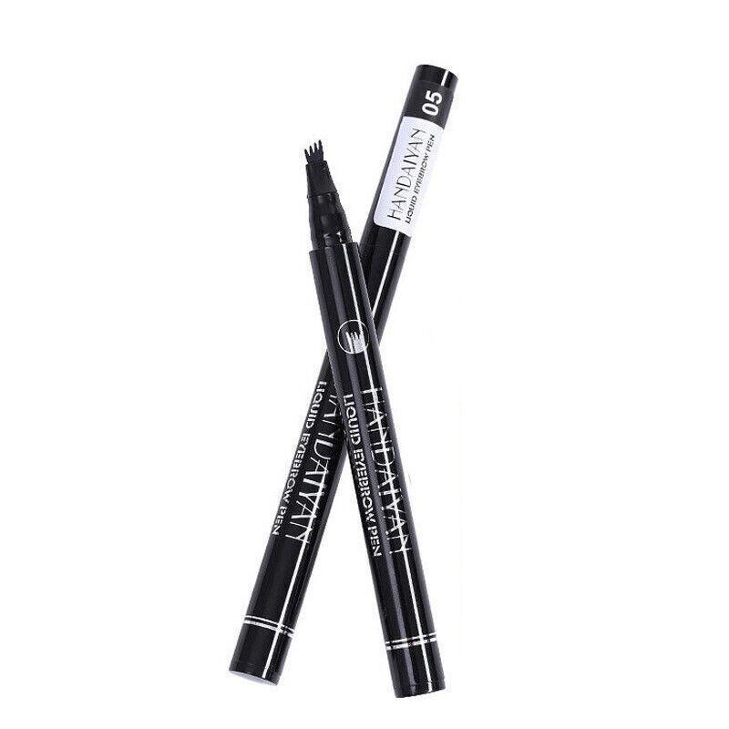 4 Tip Waterproof Microblading Eyebrow Pen for Natural Hair-Like Strokes - 4# Chocolate