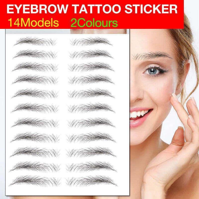 3D Waterproof Eyebrow Tattoo Sticker Hair-Like Natural Brows for Sparse Eyebrows - E14