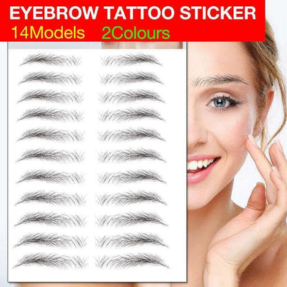 3D Waterproof Eyebrow Tattoo Sticker Hair-Like Natural Brows for Sparse Eyebrows - E14