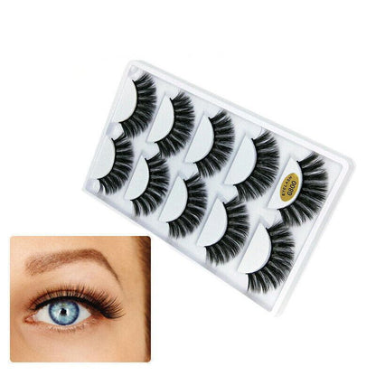 5 Pairs 3D Natural Thick False Fake Eyelashes Eye Lashes Mink Makeup Extension - G800