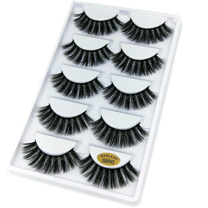 5 Pairs 3D Natural Thick False Fake Eyelashes Eye Lashes Mink Makeup Extension - G805