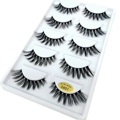 5 Pairs 3D Natural Thick False Fake Eyelashes Eye Lashes Mink Makeup Extension - G805