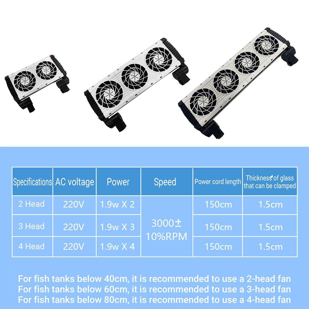 Mini Aquarium Cooling Fan for Fish Shrimp Tanks Quiet Temperature Control - Double head