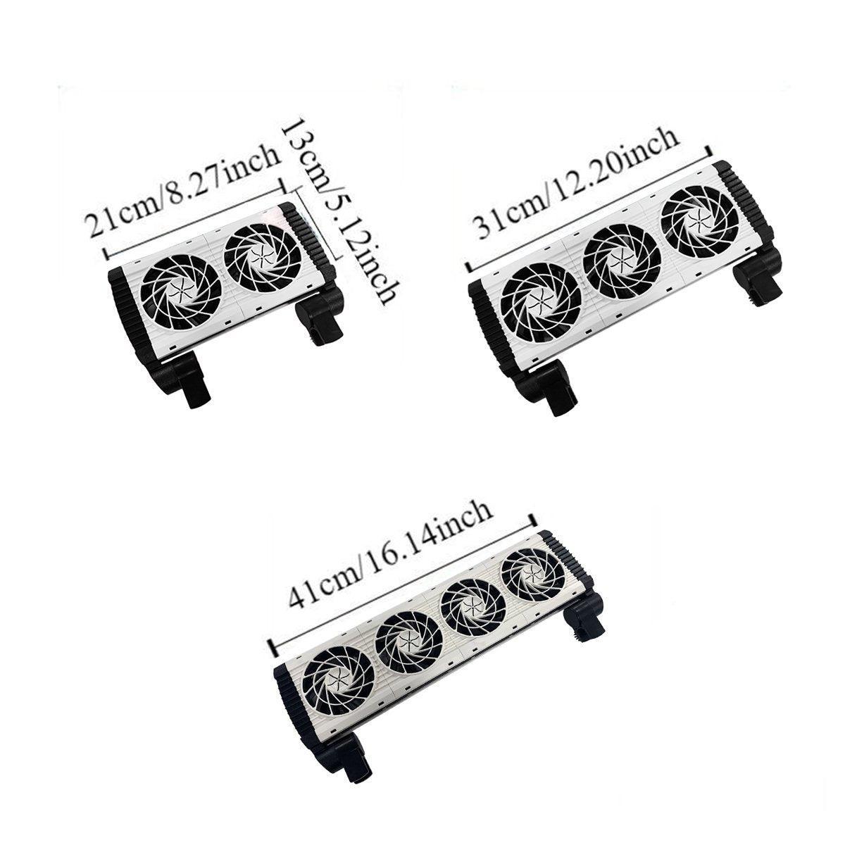 Mini Aquarium Cooling Fan for Fish Shrimp Tanks Quiet Temperature Control - Three head